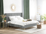 Bett mit Lattenrost Samtstoff VILLETTE 160 x 200 cm Grau
