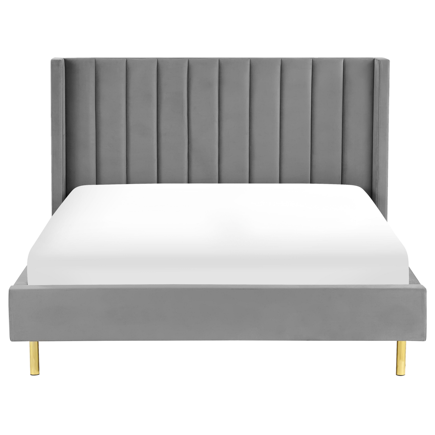 Bett mit Lattenrost Samtstoff VILLETTE 160 x 200 cm Grau