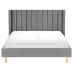 Bett mit Lattenrost Samtstoff VILLETTE 160 x 200 cm Grau