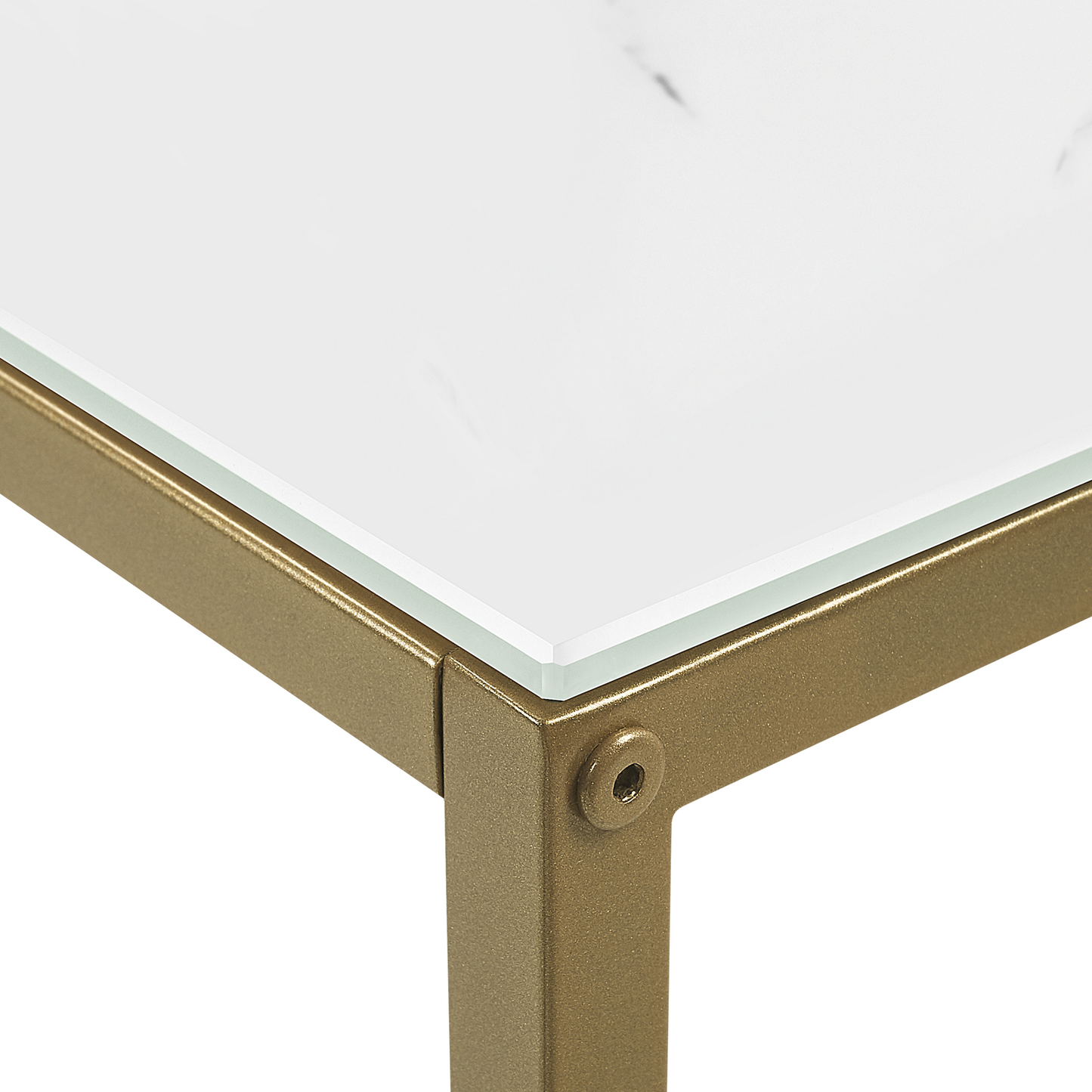 Konsolentisch DELANO Sicherheitsglas Marmor Optik / Gold