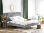 Bett mit Lattenrost Samtstoff MARVILLE 180 x 200 cm Grau