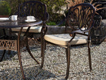 Set mit 4 Stühlen und Sitzkissen ANCONA Metall Dunkelbraun