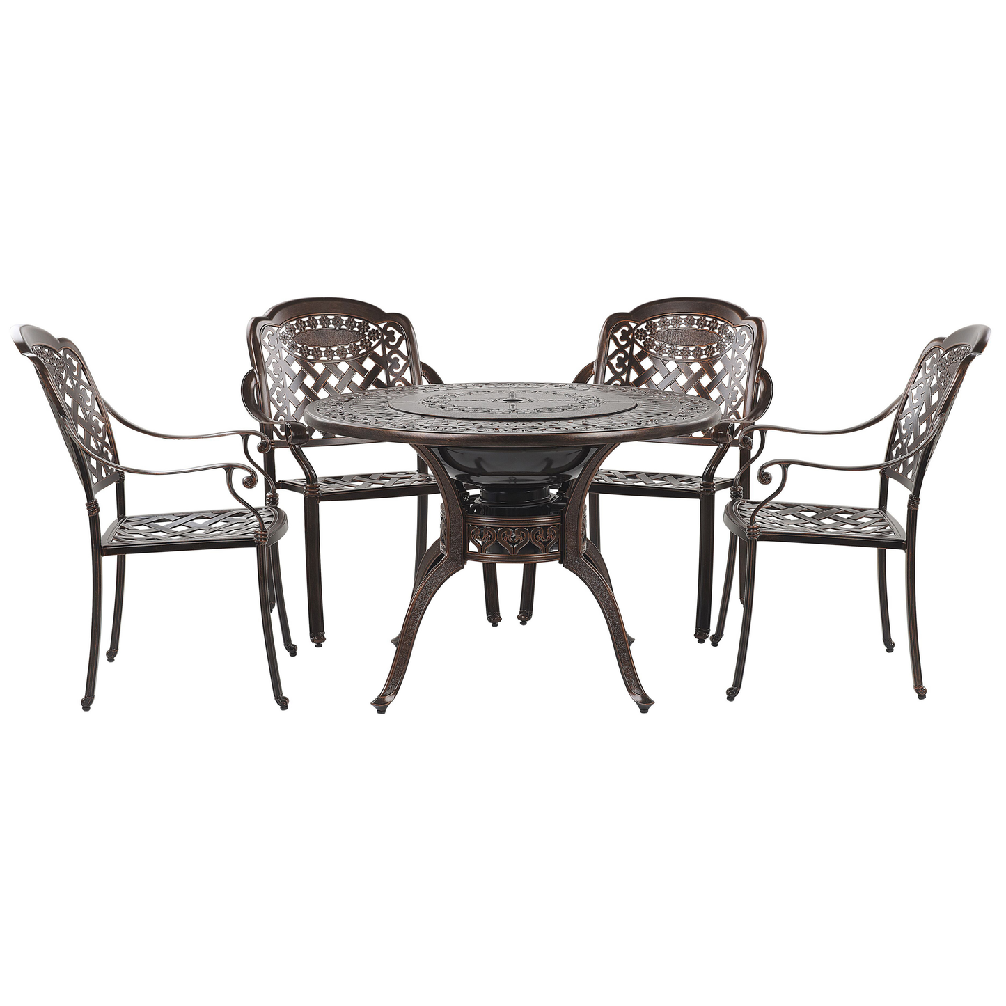 Gartenmöbel Set 4-Sitzer MANFRIA inkl. Kissen Metall Dunkelbraun