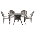 Gartenmöbel Set 4-Sitzer MANFRIA inkl. Kissen Metall Dunkelbraun