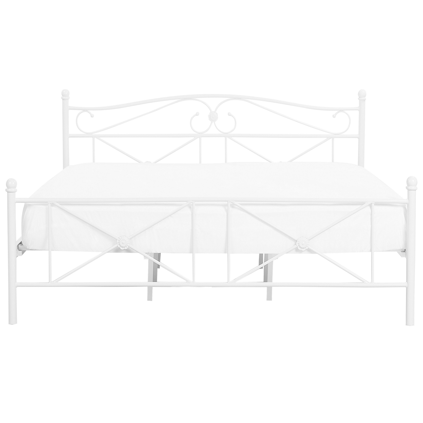Bett mit Lattenrost Metall RODEZ 140 x 200 cm Weiss