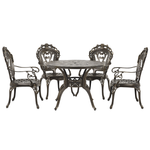 Gartenmöbel Set 4-Sitzer SAPRI inkl. Kissen Metall Dunkelbraun