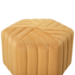 Pouf Samtstoff senfgelb sechseckig ⌀ 53 cm MURIETTA