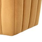 Pouf Samtstoff senfgelb sechseckig ⌀ 53 cm MURIETTA