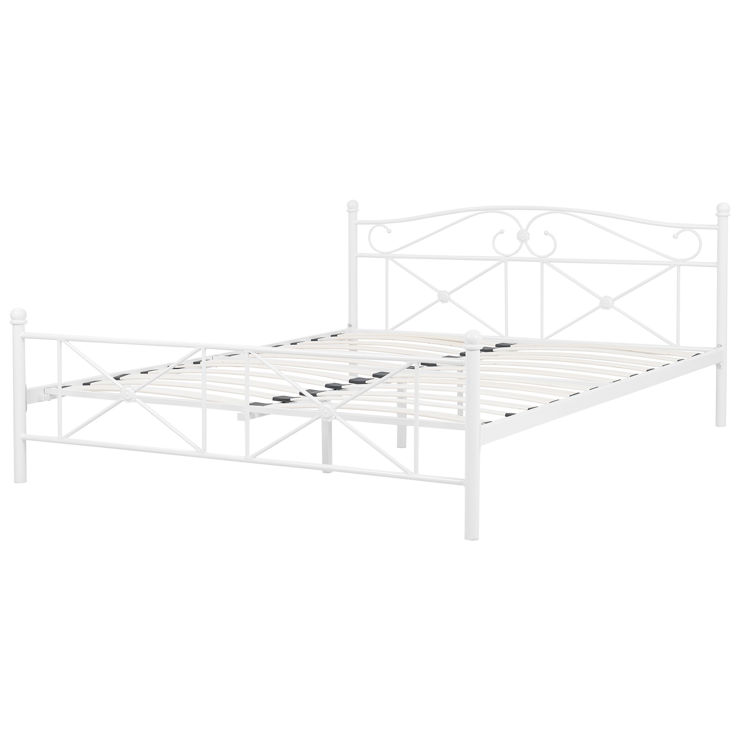 Bett mit Lattenrost Metall RODEZ 140 x 200 cm Weiss