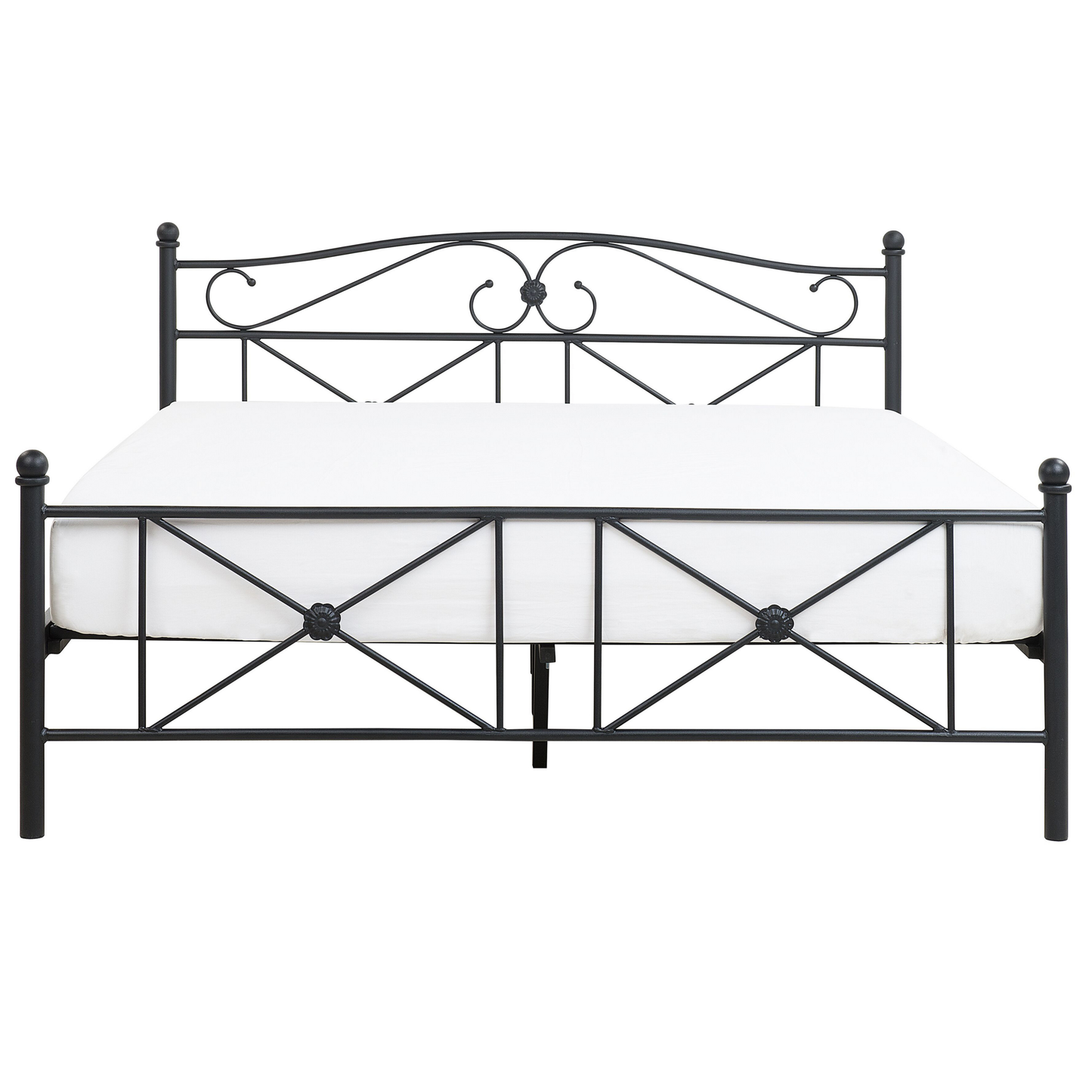 Bett mit Lattenrost Metall RODEZ 140 x 200 cm Schwarz