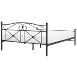 Bett mit Lattenrost Metall RODEZ 140 x 200 cm Schwarz