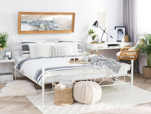 Bett mit Lattenrost Metall RODEZ 140 x 200 cm Weiss