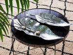 Dekoschale Aluminium silber Blatt 70 cm AMRUS