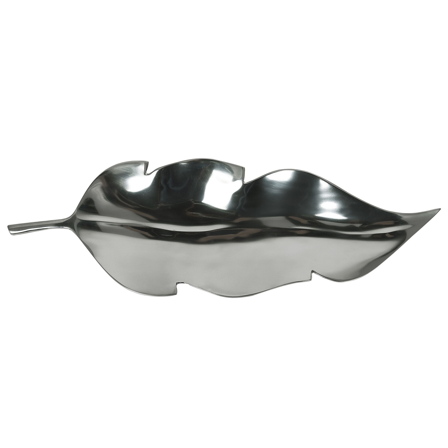 Dekoschale Aluminium silber Blatt 70 cm AMRUS