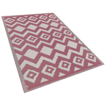 Outdoor Teppich rosa 120 x 180 cm ZickZack-Muster Kurzflor DEWAS