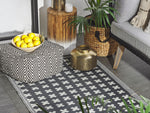 Outdoor Teppich schwarz 90 x 180 cm geometrisches Muster ROHTAK