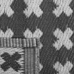 Outdoor Teppich schwarz 90 x 180 cm geometrisches Muster ROHTAK