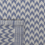 Outdoor Teppich blau 60 x 90 cm ZickZack-Muster Kurzflor MANGO