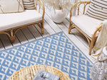 Outdoor Teppich hellblau 120 x 180 cm geometrisches Muster BIHAR
