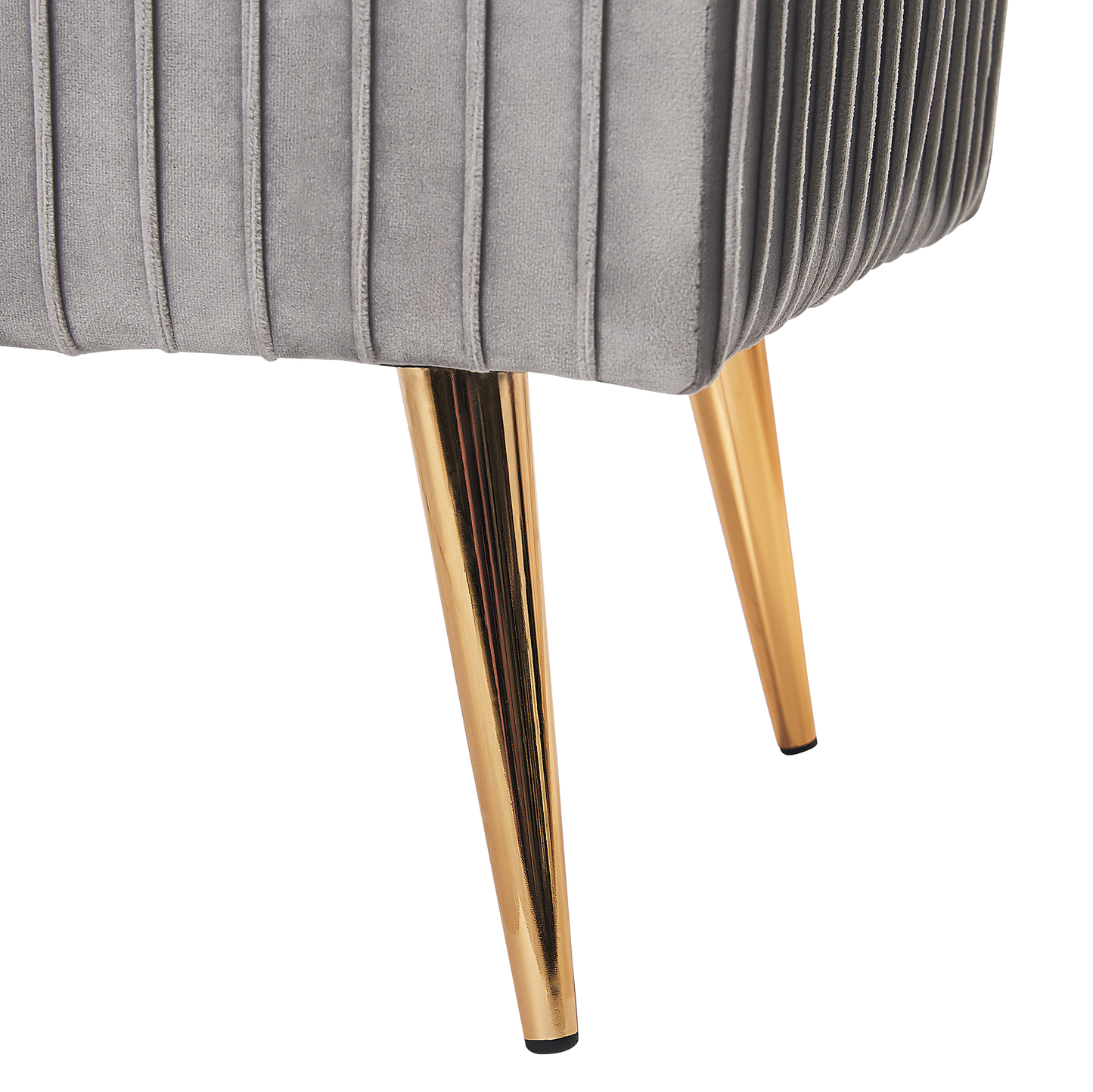 Bettbank Samtstoff hellgrau / gold 118 x 40 cm PATERSON