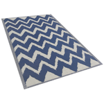 Outdoor Teppich marineblau 120 x 180 cm ZickZack-Muster Kurzflor SIRSA