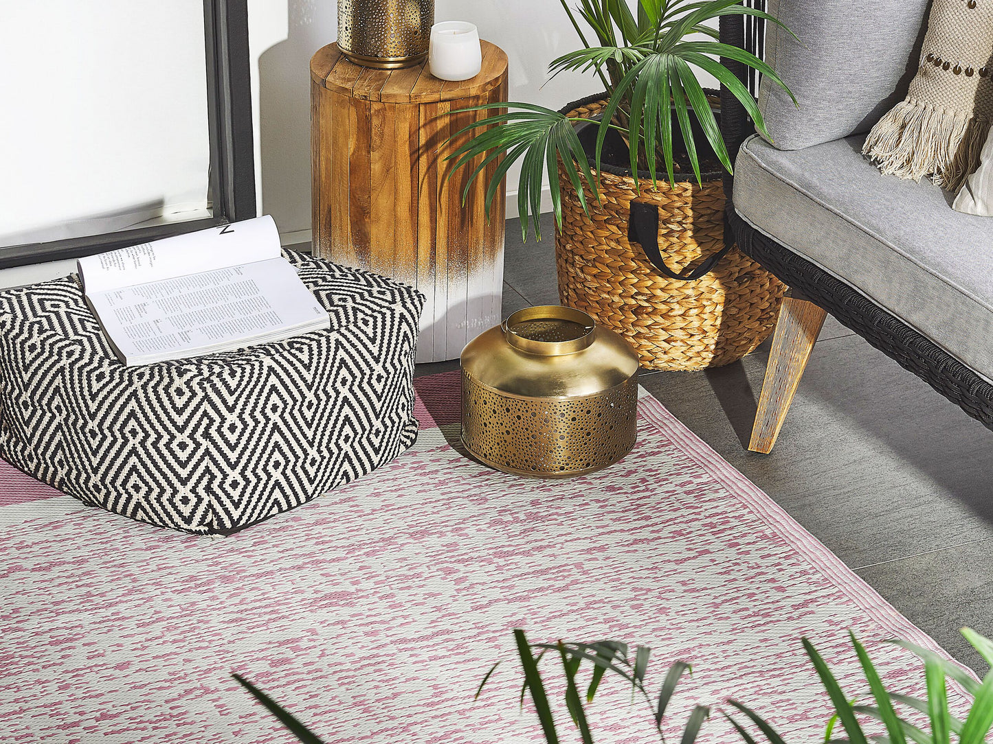 Outdoor Teppich rosa meliert 120 x 180 cm BALLARI