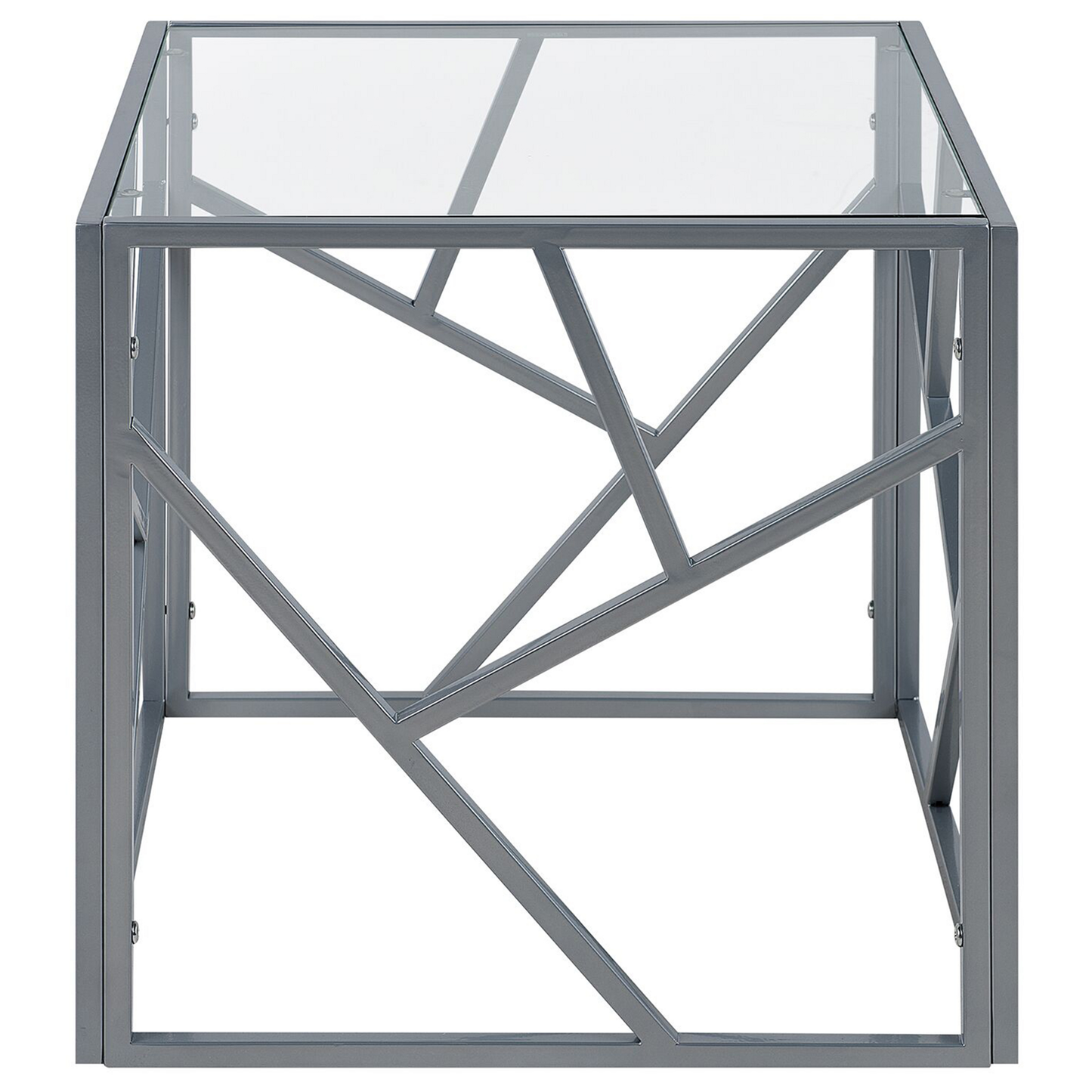 Beistelltisch Glas silber quadratisch 50 x 50 cm ORLAND