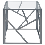 Beistelltisch Glas silber quadratisch 50 x 50 cm ORLAND