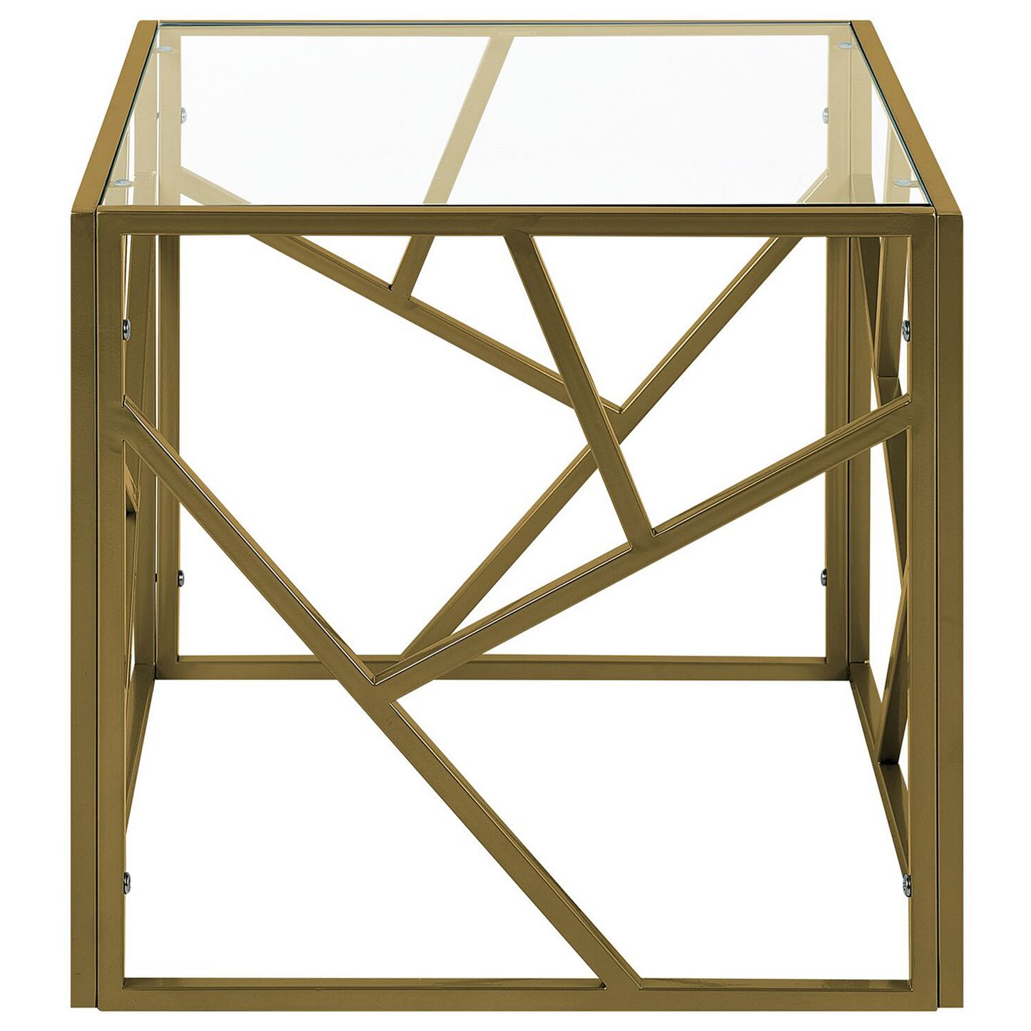 Beistelltisch Glas gold quadratisch 50 x 50 cm ORLAND