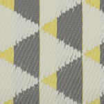 Outdoor Teppich grau-gelb 60 x 105 cm Dreieck Muster Kurzflor HISAR