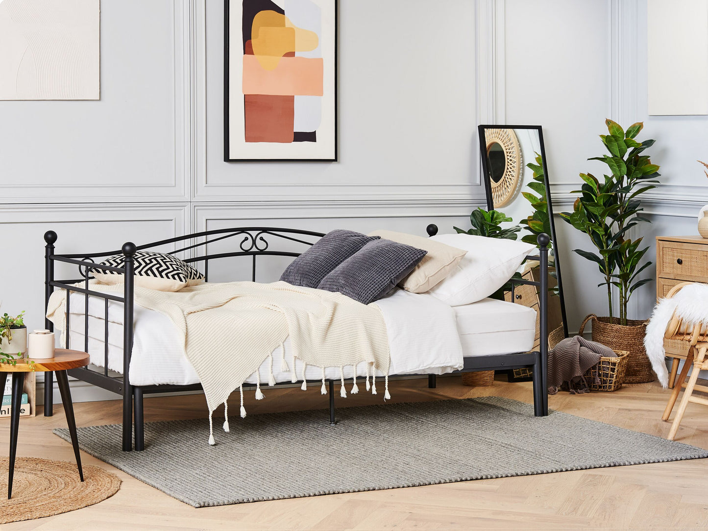 Ausziehbett Metall TULLE 80 x 200 cm Schwarz