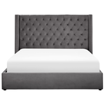 Bett mit Stauraum Samtstoff LUBBON 180 x 200 cm Grau