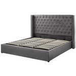 Bett mit Stauraum Samtstoff LUBBON 180 x 200 cm Grau