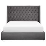 Bett mit Stauraum Samtstoff LUBBON 160 x 200 cm Grau
