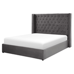 Bett mit Stauraum Samtstoff LUBBON 160 x 200 cm Grau