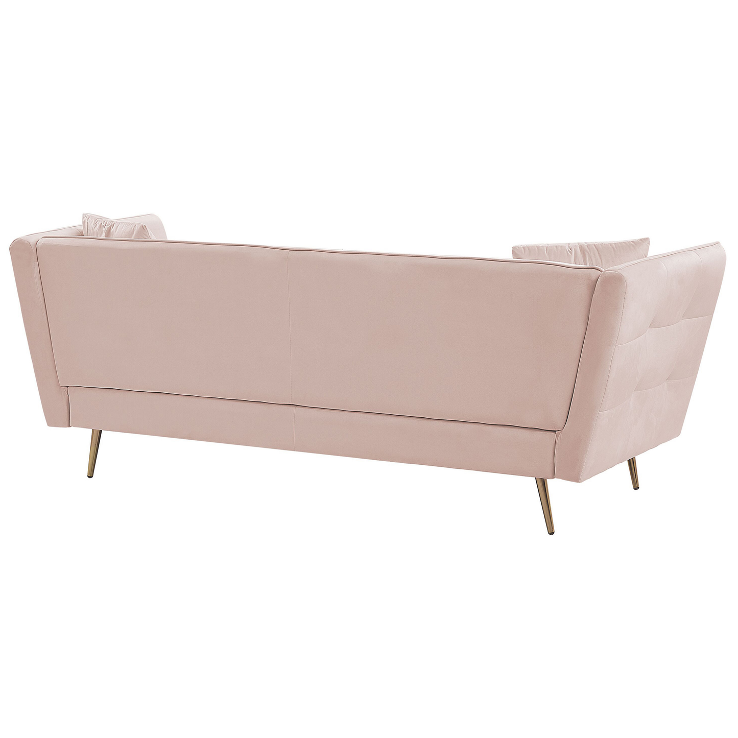 3-Sitzer Sofa Samtstoff pastellrosa mit goldenen Beinen FREDERICA