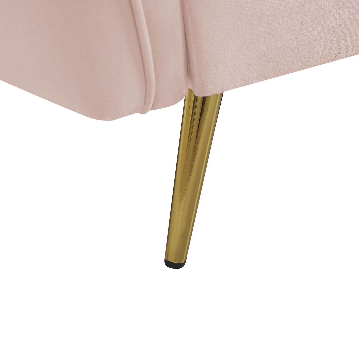 3-Sitzer Sofa Samtstoff pastellrosa mit goldenen Beinen FREDERICA