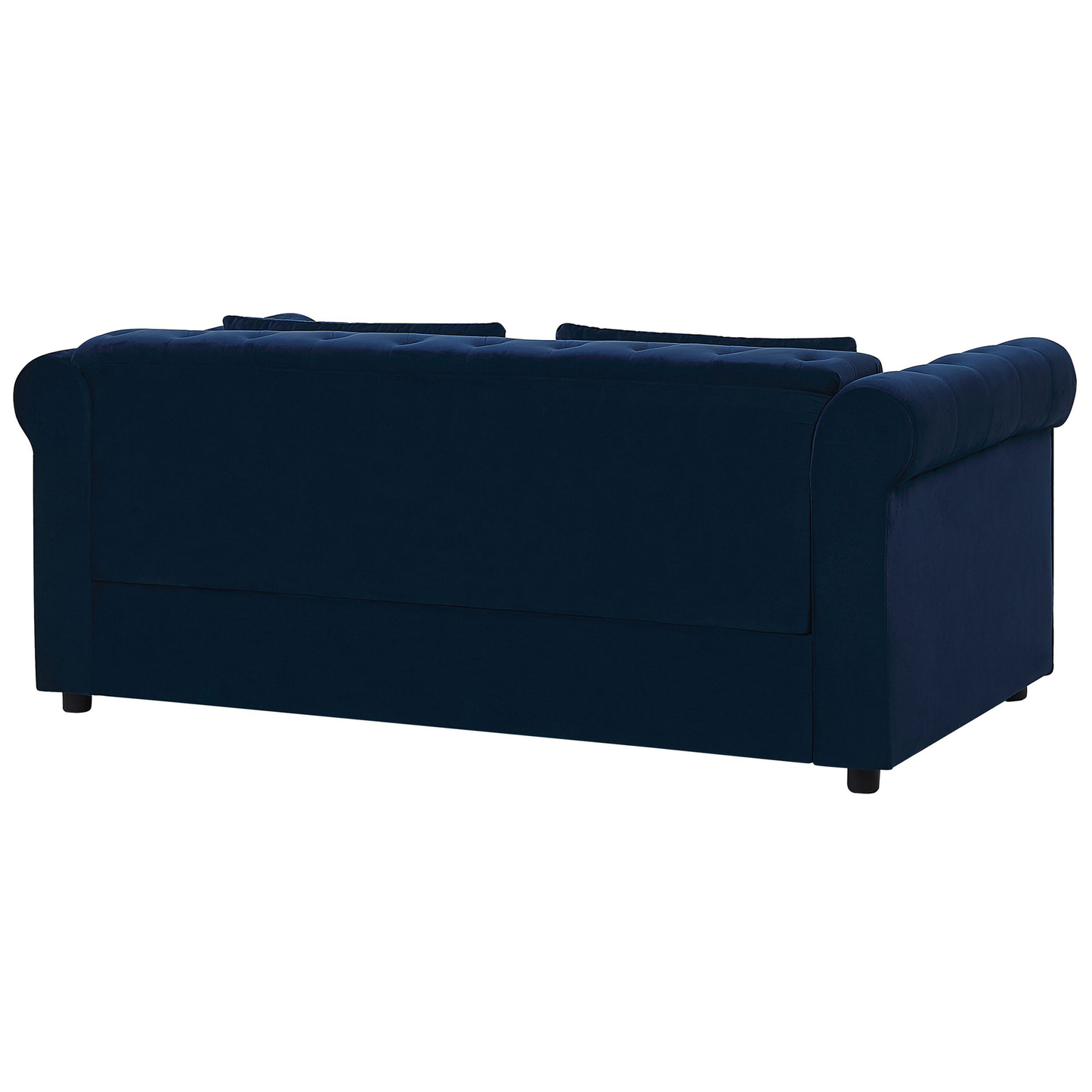 Schlafsofa 3-Sitzer Samtstoff marineblau CHESTERFIELD