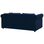 Schlafsofa 3-Sitzer Samtstoff marineblau CHESTERFIELD