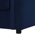 Schlafsofa 3-Sitzer Samtstoff marineblau CHESTERFIELD