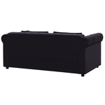 Schlafsofa 3-Sitzer Samtstoff schwarz CHESTERFIELD