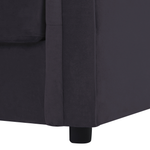 Schlafsofa 3-Sitzer Samtstoff schwarz CHESTERFIELD