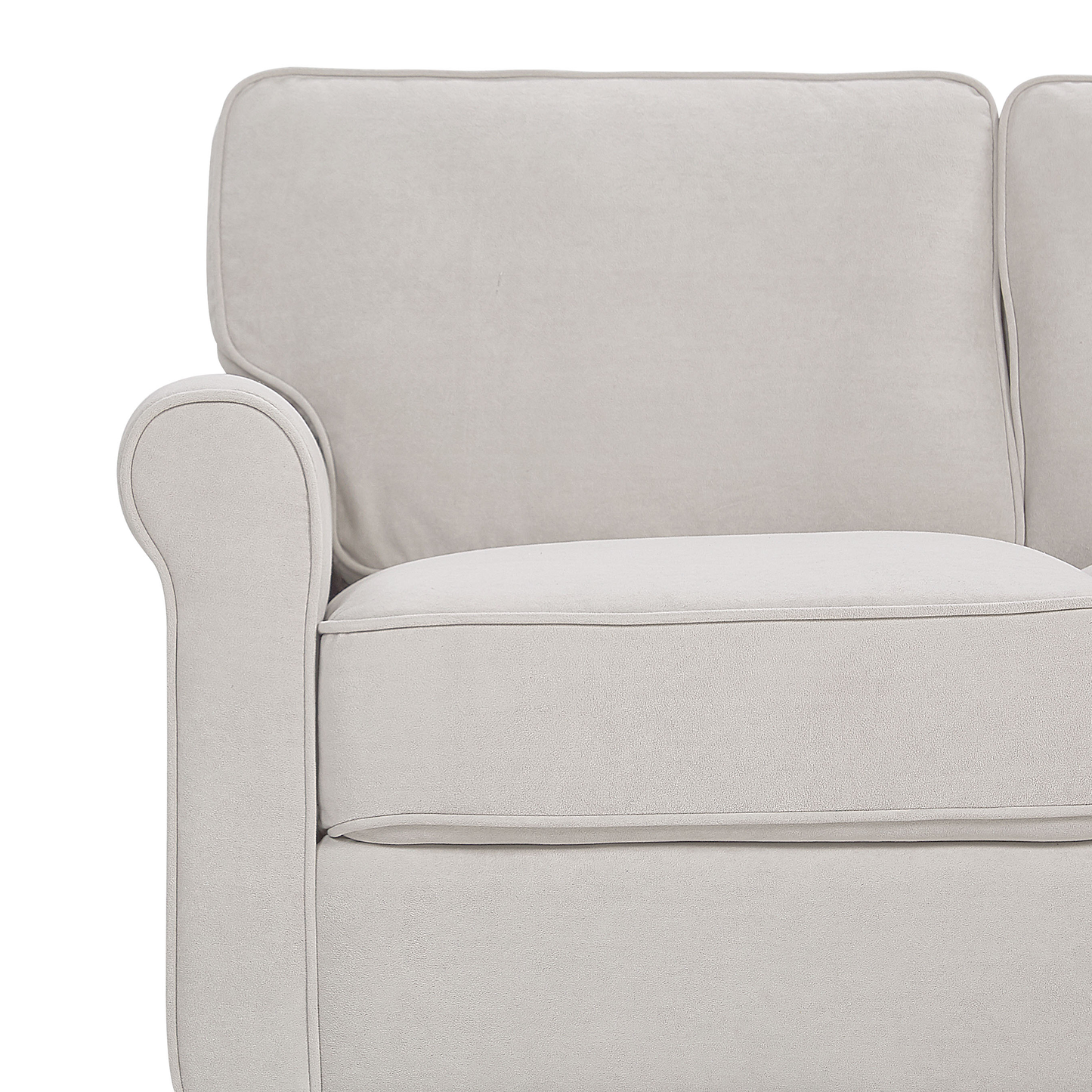 2-Sitzer Sofa Samtstoff helles Beige RONNEBY