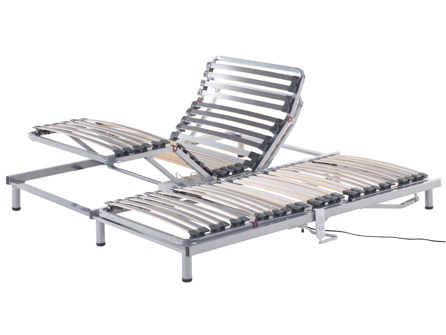 Lattenrost elektrisch verstellbar 2er Set COMFORT 180 x 200 cm Silber