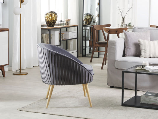 Sessel TROMSO Samtstoff Grau