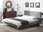 Bett mit Lattenrost Samtstoff LIMOUX 140 x 200 cm Grau
