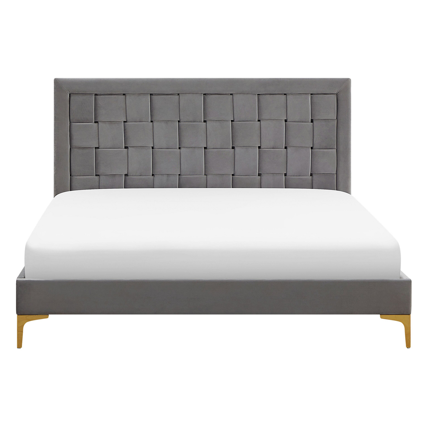 Bett mit Lattenrost Samtstoff LIMOUX 140 x 200 cm Grau