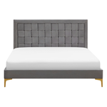 Bett mit Lattenrost Samtstoff LIMOUX 140 x 200 cm Grau