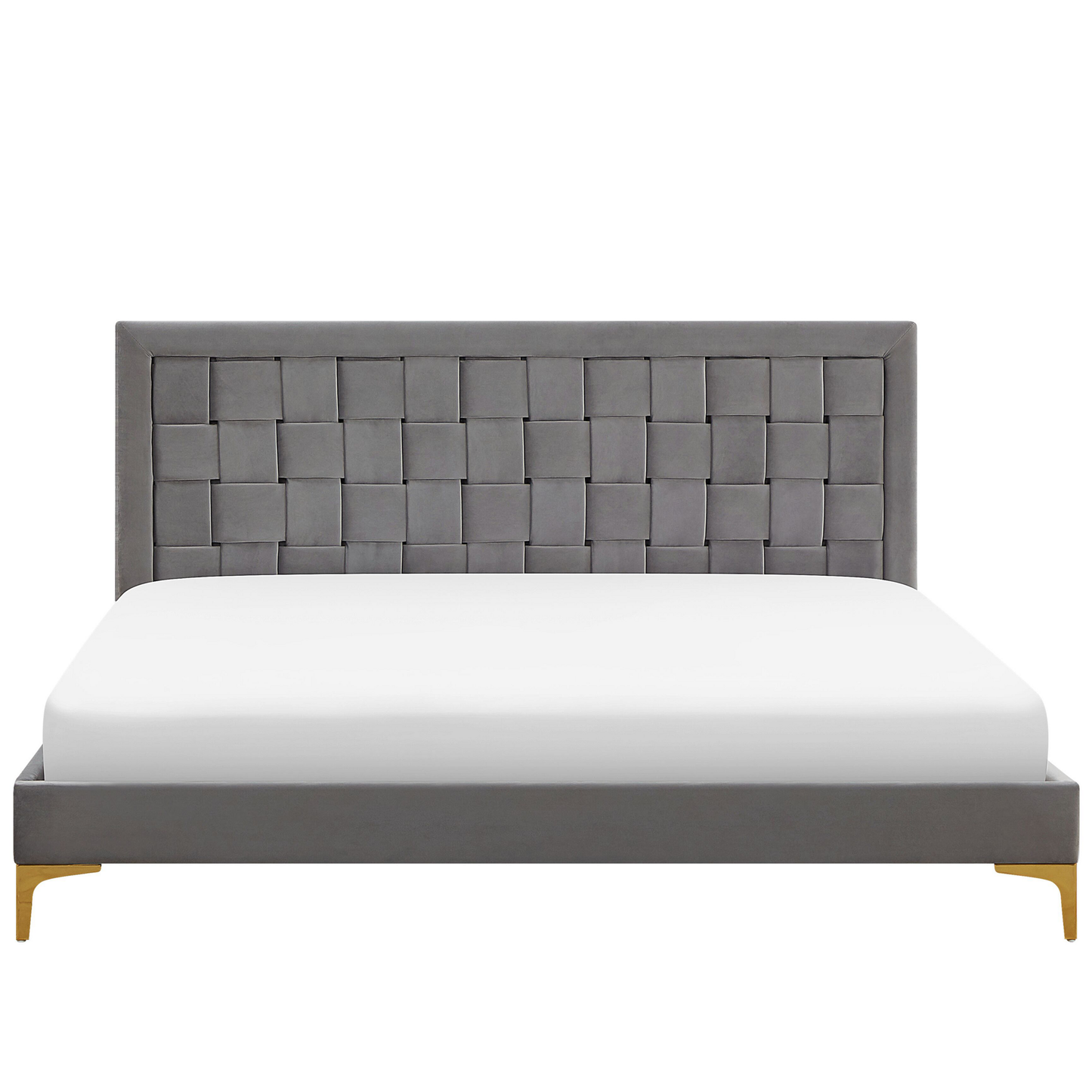 Bett mit Lattenrost Samtstoff LIMOUX 180 x 200 cm Grau