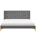 Bett mit Lattenrost Samtstoff LIMOUX 180 x 200 cm Grau